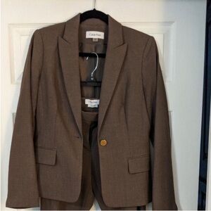 Calvin Klein Brown Pants Suit